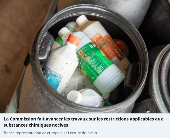 La Commission fait avancer les travaux sur les restrictions applicables aux substances chimiques nocives